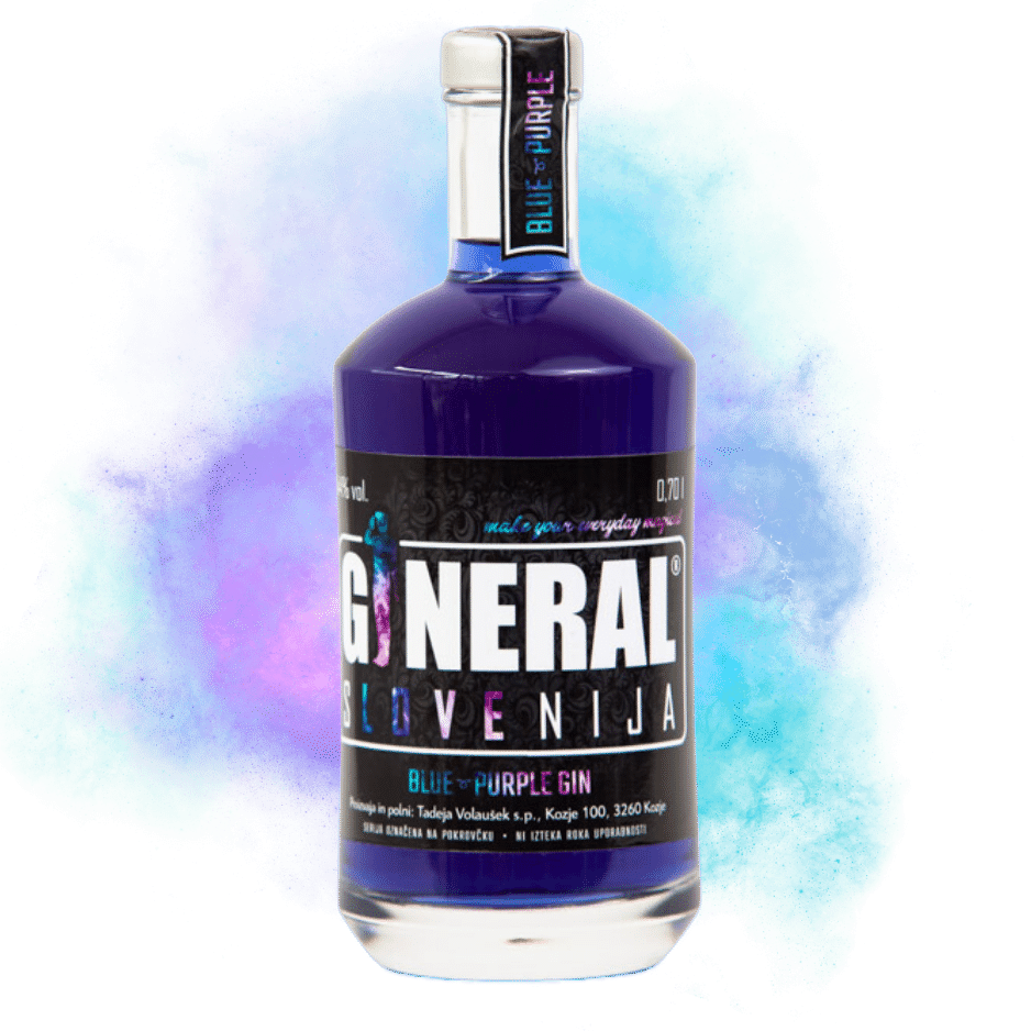 Blue purple gin transparent